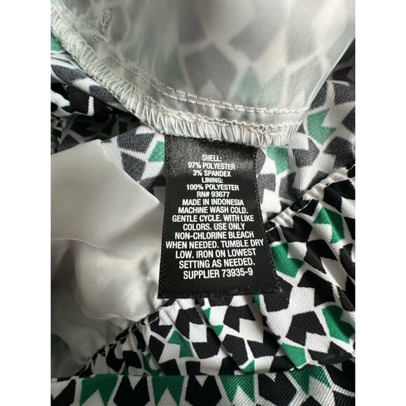 Worthington Green Black Geometric Jogger Pants L Mid-Rise Elastic Waist Grandma - Picture 12 of 12